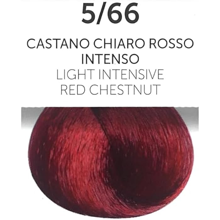 Permanent Hair Color Cream 100ml, Light Intensive Red Chestnut Hair Dye, Warm Red Tone, Smooth Finish (5/66 – Light Intensive Red Chestnut/Castano Chiaro Rosso Intenso) - Image 2